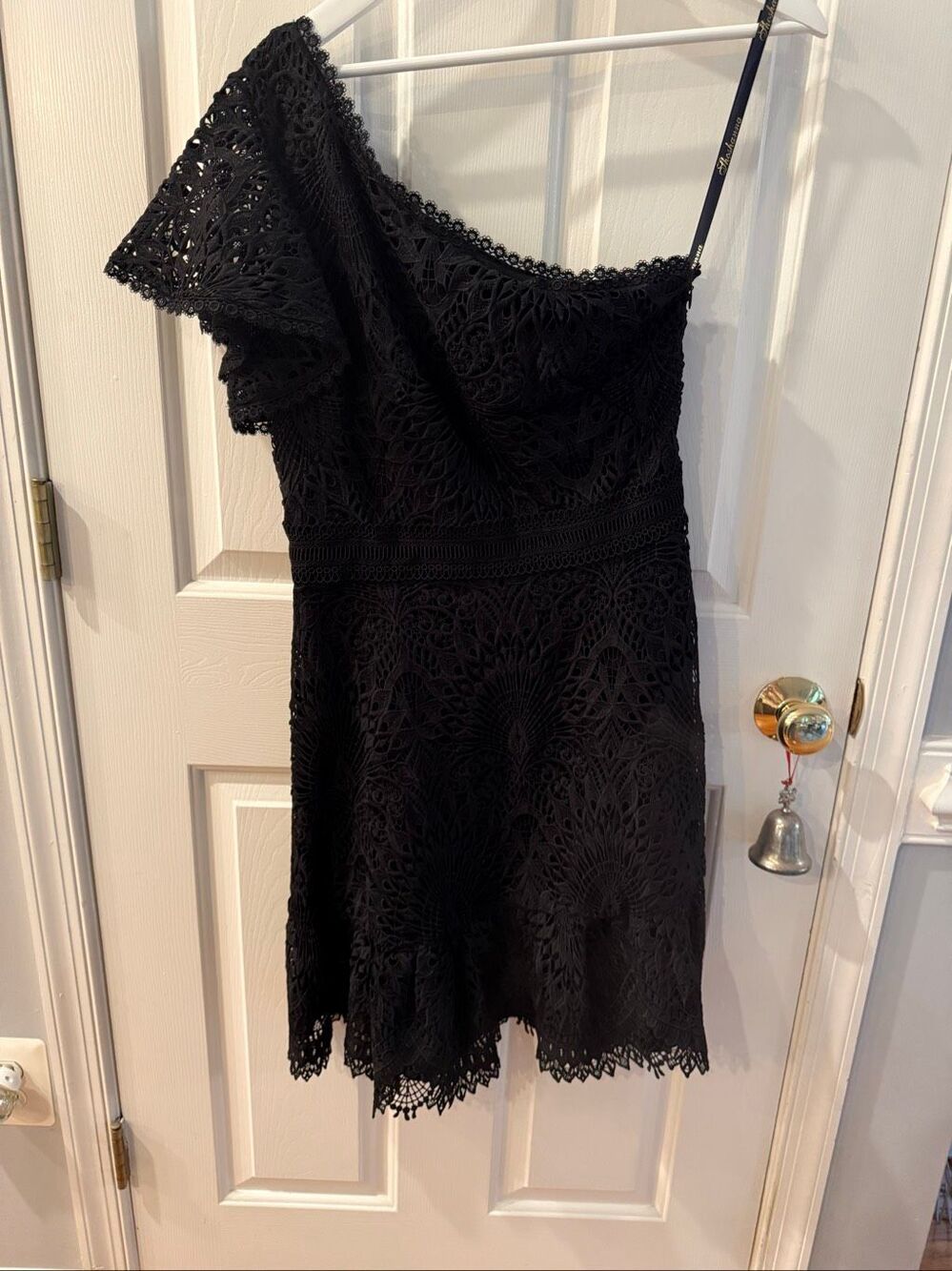 Shoshanna Midnight Black Lace One Shoulder Formal Cocktail Dress sz 6 NWT